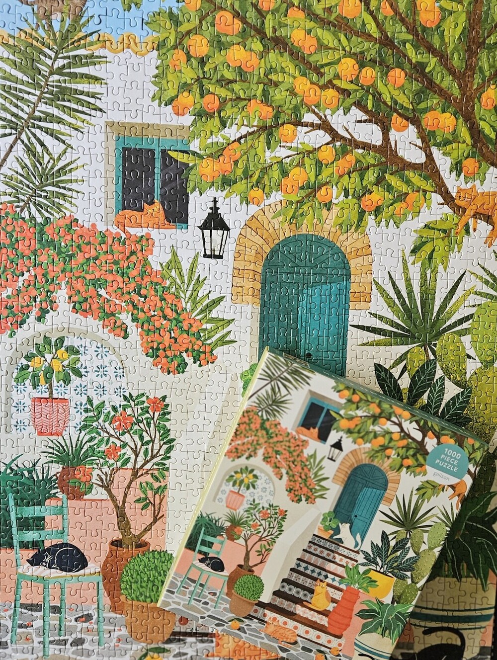 Mediterranean Cats Puzzle — Galison 1000 Piece Puzzle - Picture 3 of 4